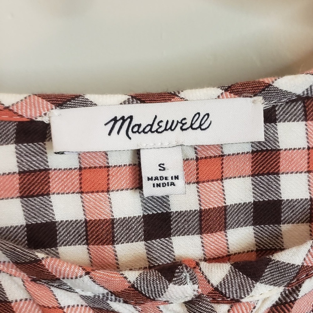 Madewell Meadow Shirt in Check, orange and brown, small - Picture 4 of 8